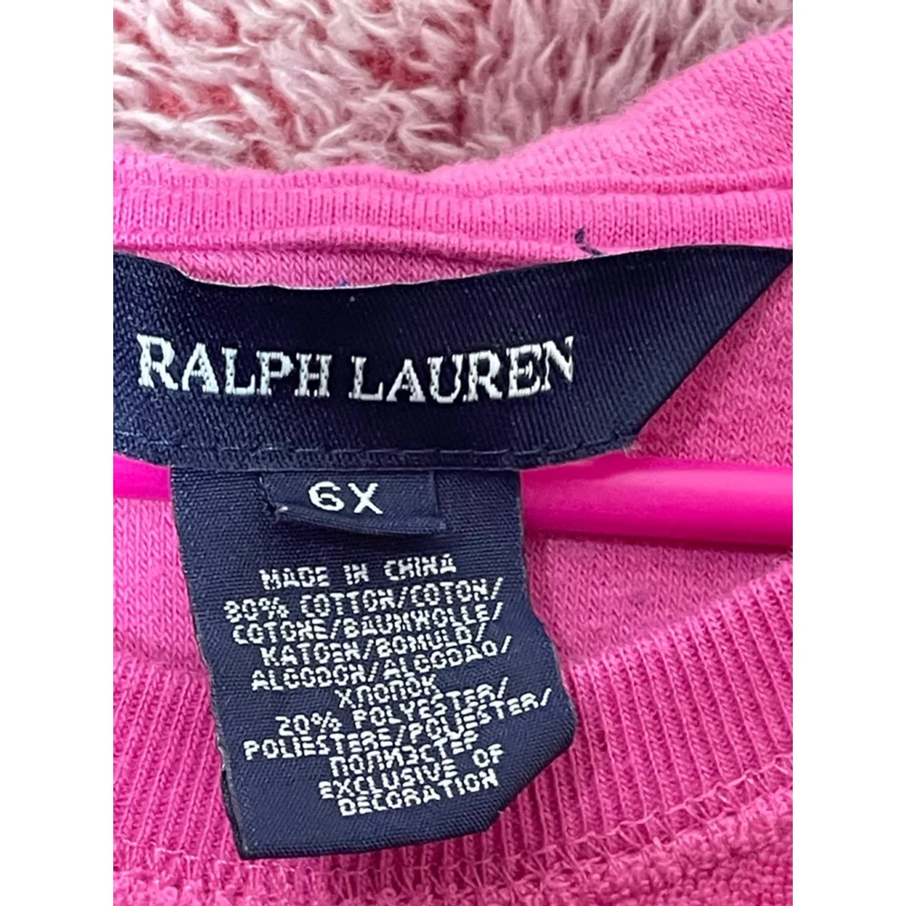 Girls Ralph Lauren Pink Terry Cloth Hooded Casual Dress 6X